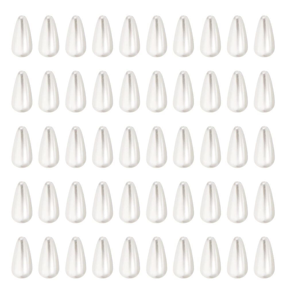 5711 12x6mm Pearl Charm, 200Pcs Pearl Beads Teardrop Faux Pearl Pendant